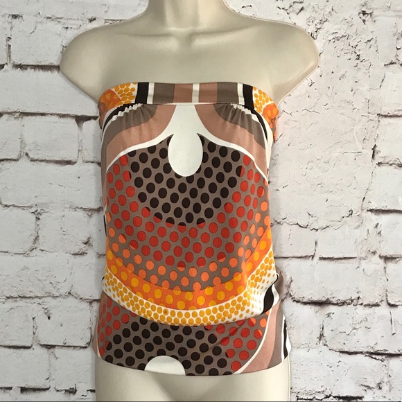 Trina Turk Tops - TRINA TURK L.A. P 100% Silk blouson tube top